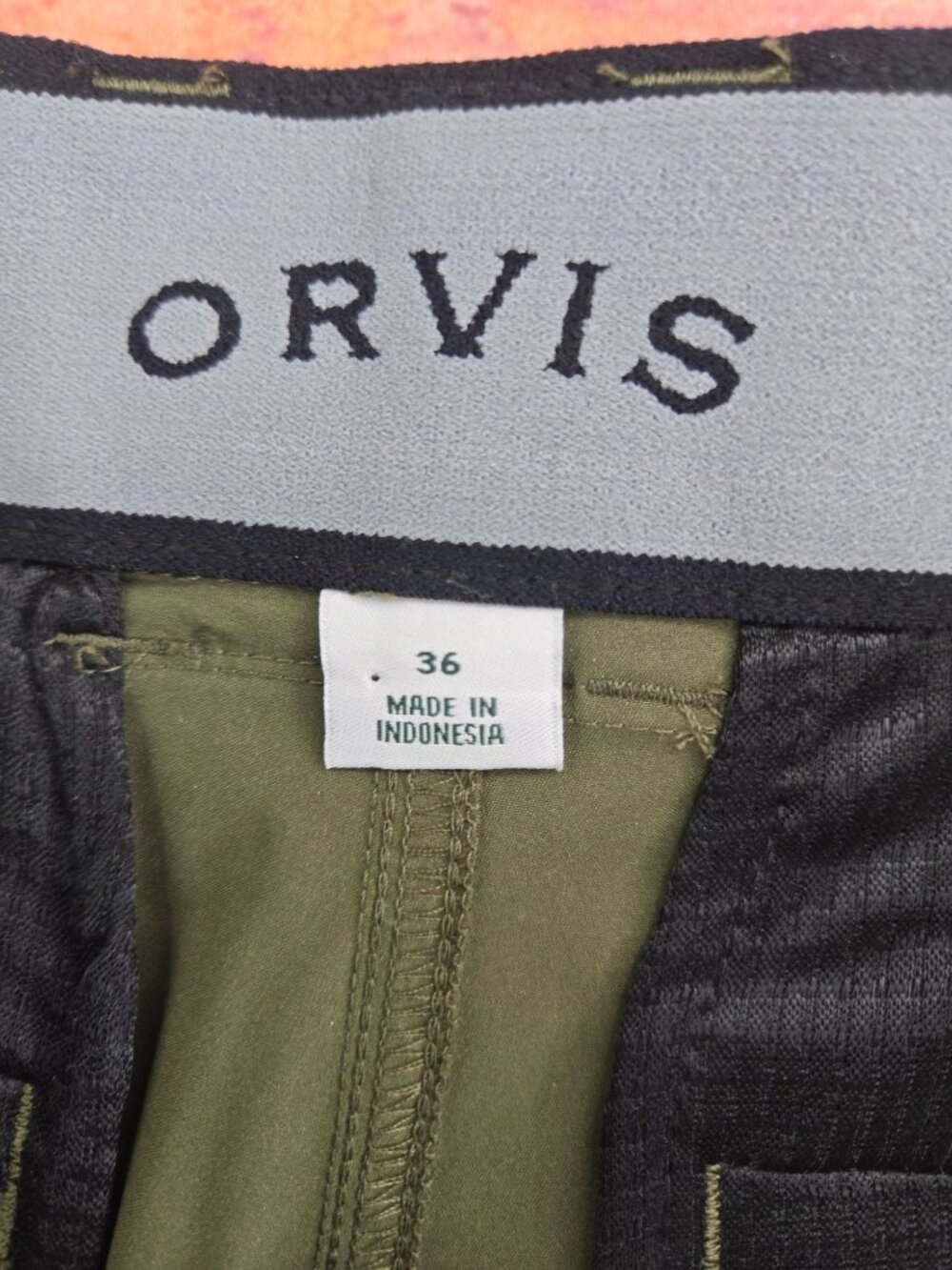 Orvis Men's Olive Green Cargo Shorts Size 36 - Picture 3 of 9